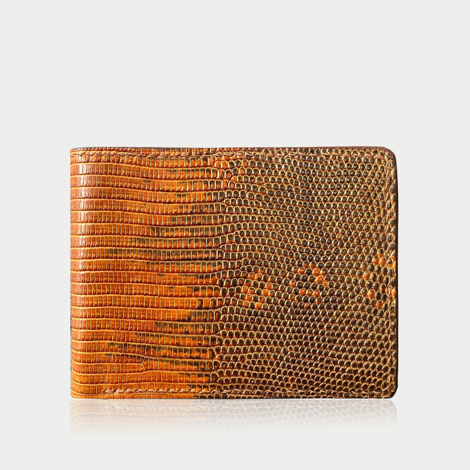 Orange Lizard Leather Wallet