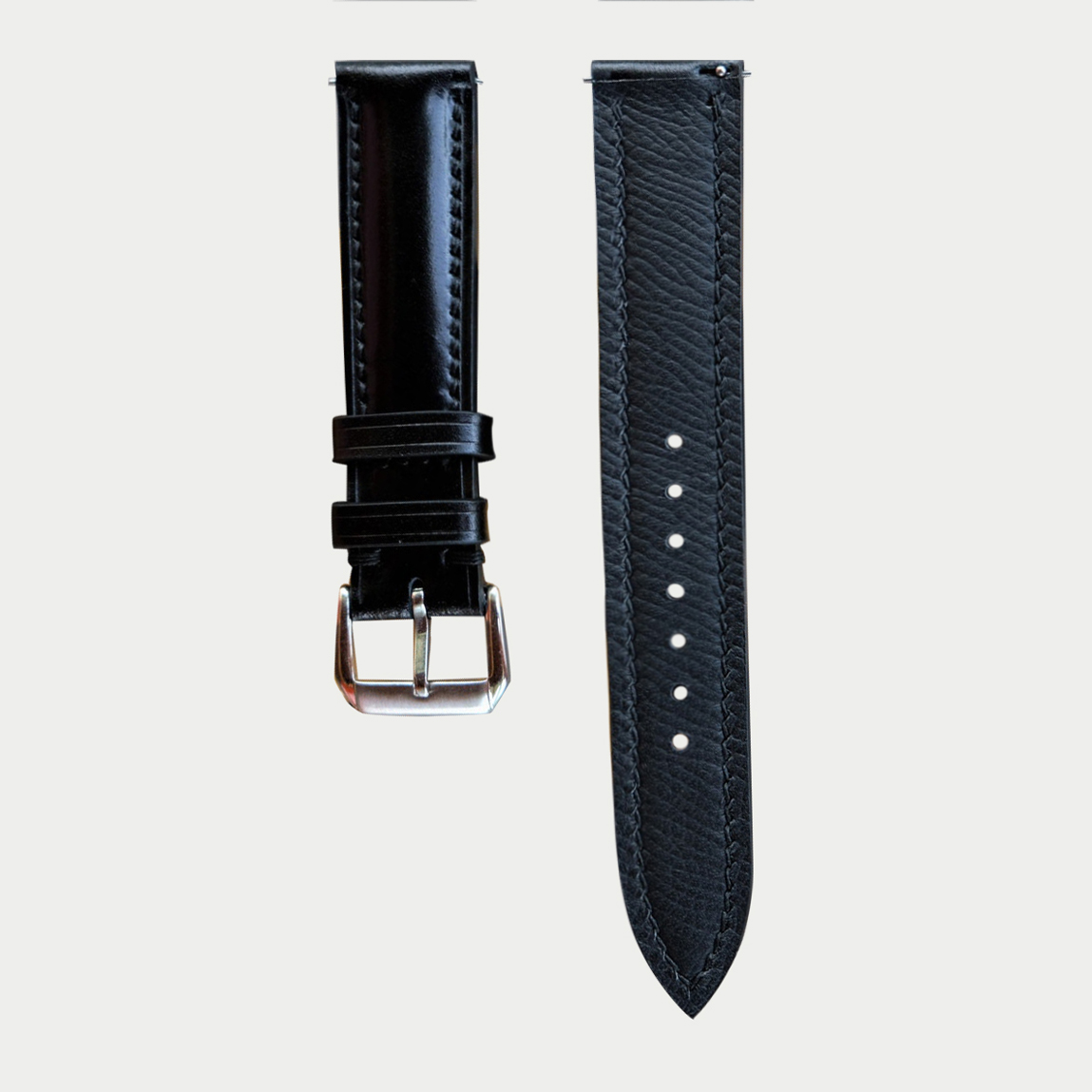Shell Cordovan Leather Watch Band black 2