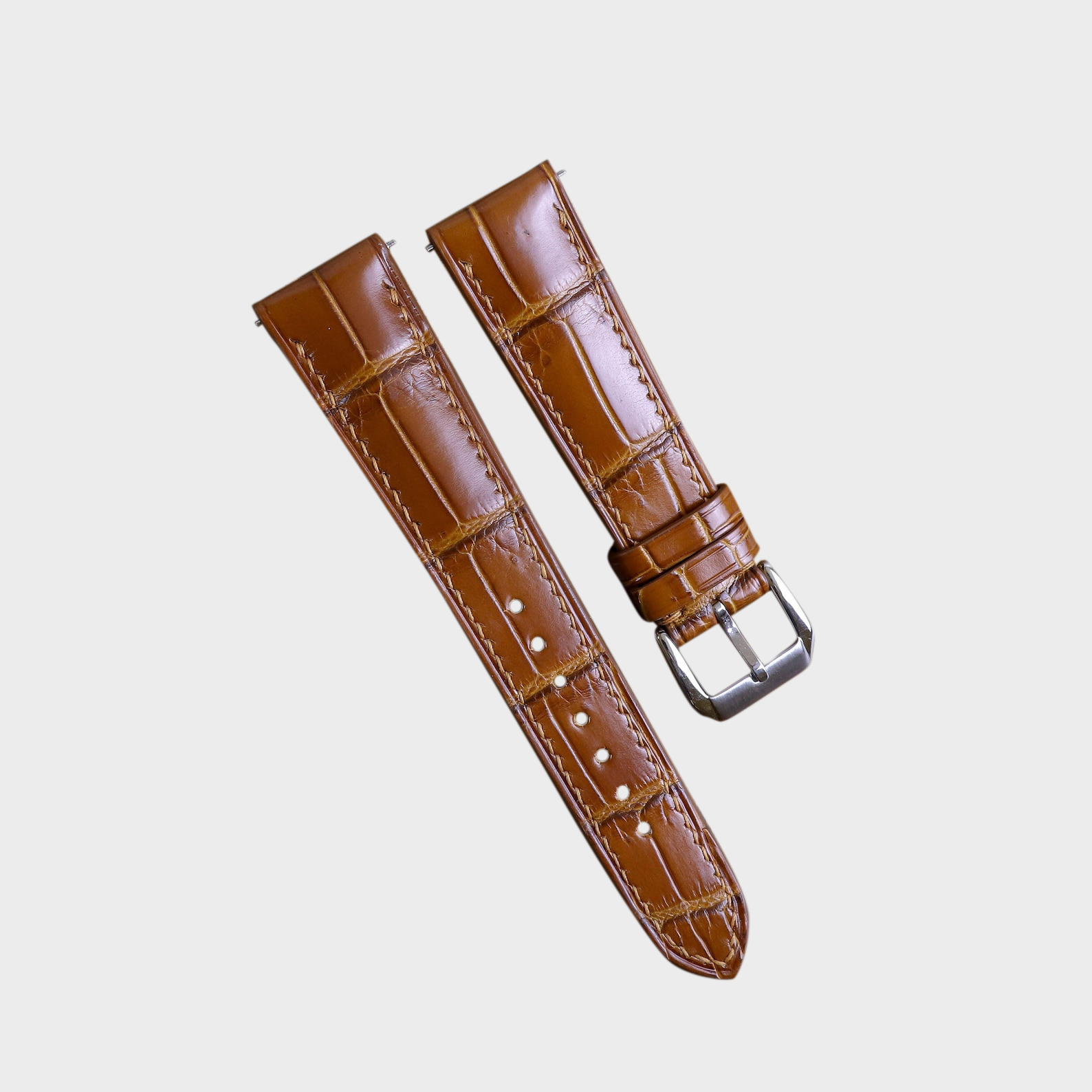 Crocodile-Leather-Watch-Band-light-brown-2